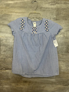 (10) Osh Kosh Blue Striped Embroidered Top Girls
