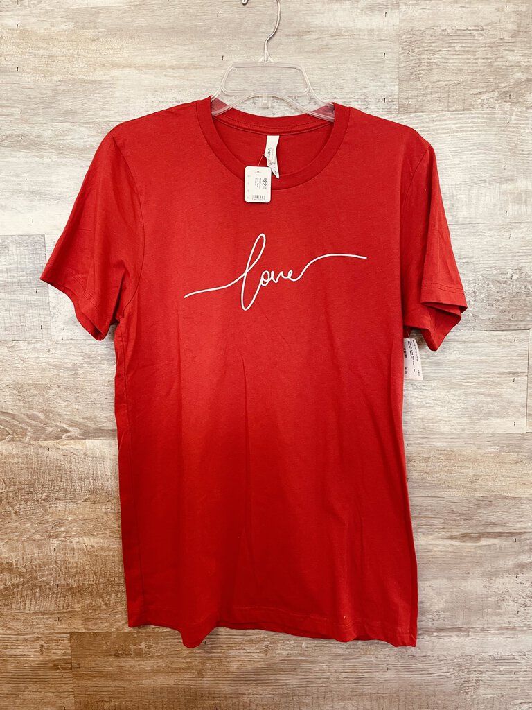 (Medium) Love Red Graphic Tee Women's