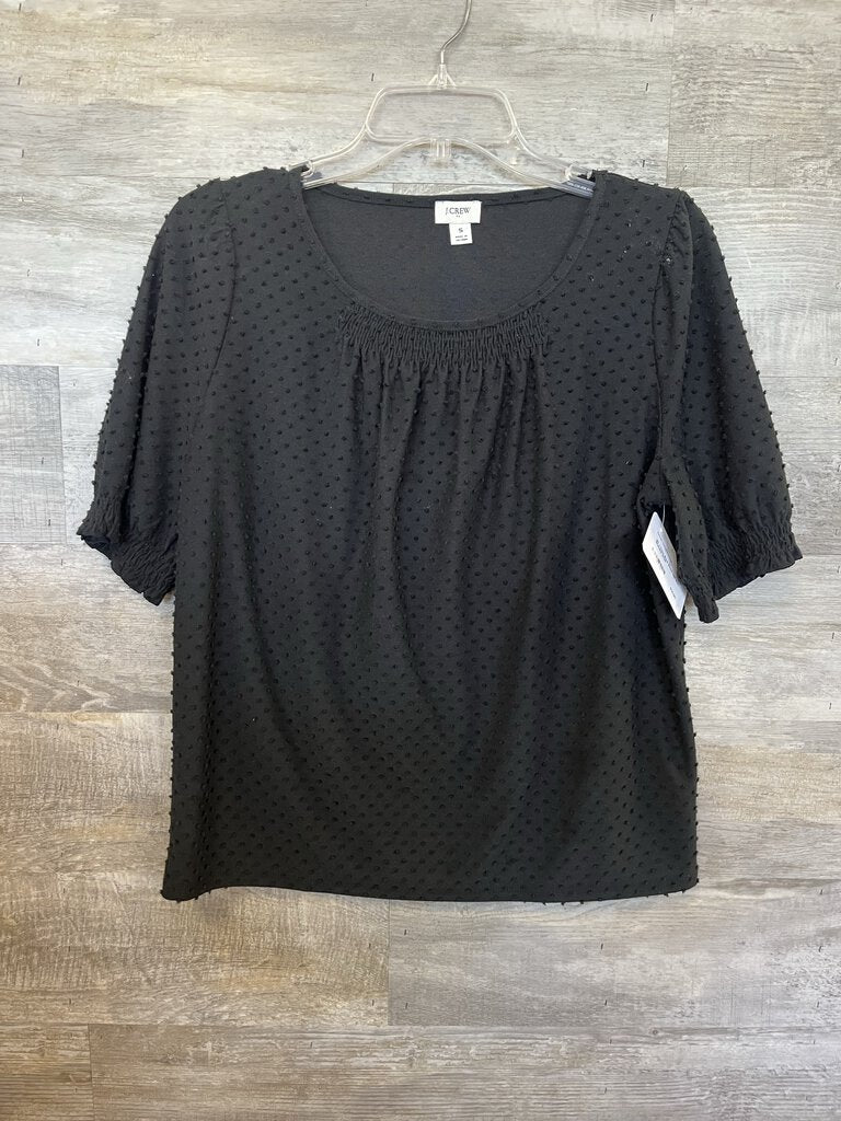 (S) J Crew Black Swiss Dot Shirt Womens