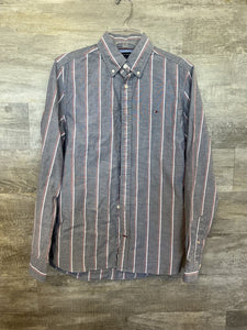 (S) Tommy Hilfiger Blue Striped Shirt Mens