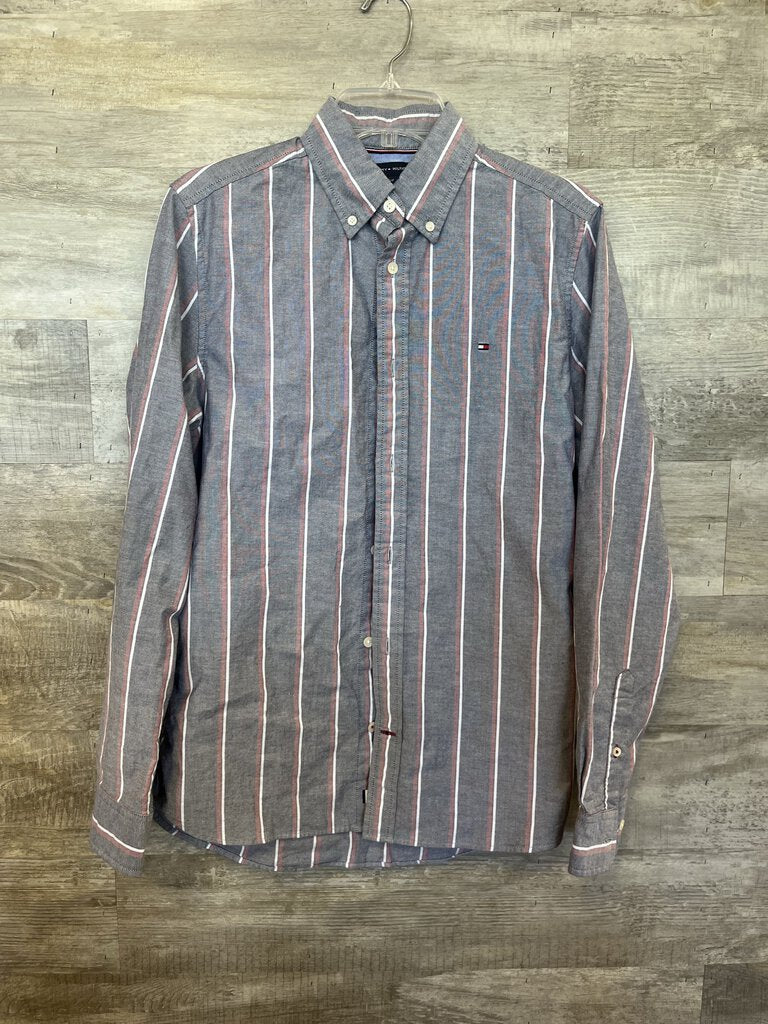(S) Tommy Hilfiger Blue Striped Shirt Mens