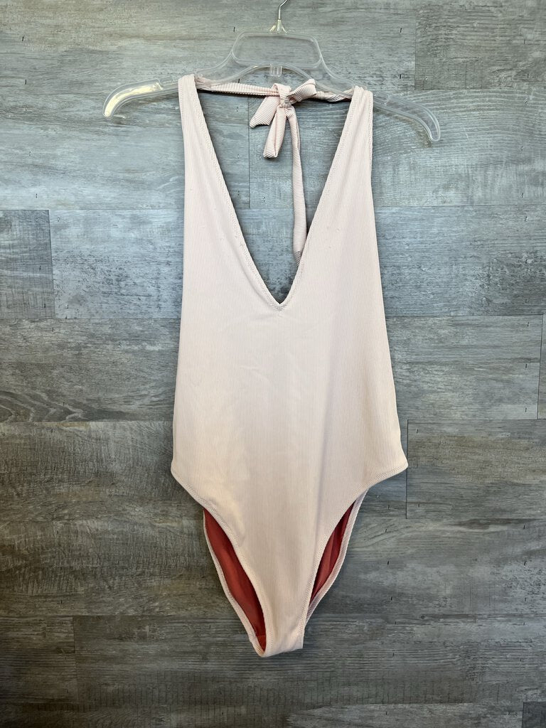 (XL) Aerie Blush Ribbed Swimsuit Womens