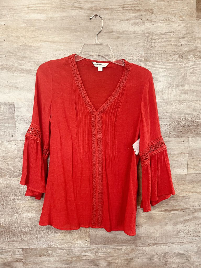 (M) Counterparts Red Lacey Top Womens