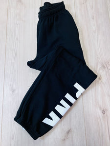 (XS) PINK Black Joggers Womens