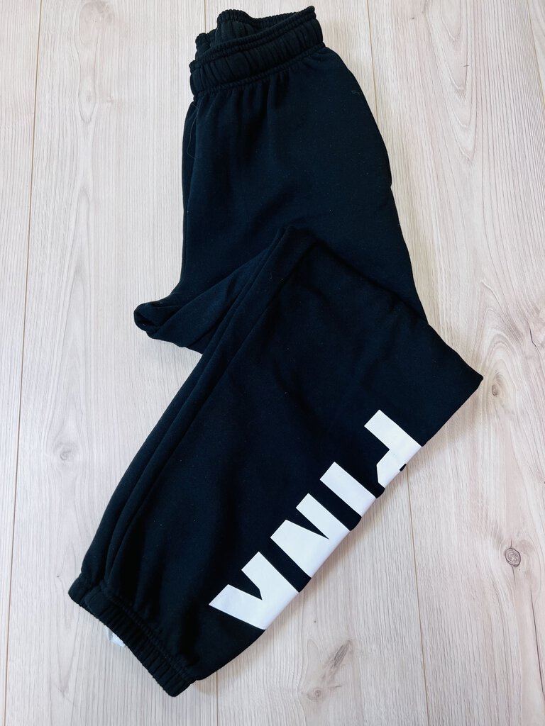(XS) PINK Black Joggers Womens