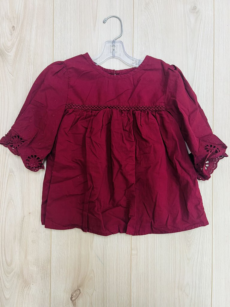 (6x) Cat & Jack Maroon Lace Shirt Girl's