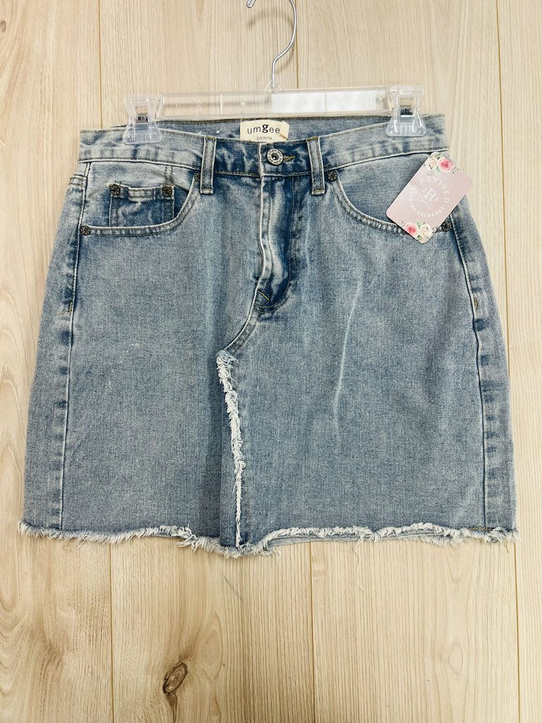 (S) Umgee Ligt wash Denim Skirt Womens