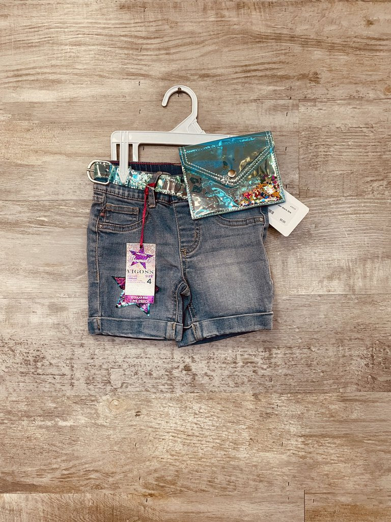 (4) Vigoss Star Jean Shorts Girls