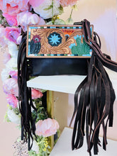 Load image into Gallery viewer, American Darling Tooled Fringe Cactus Crossbody