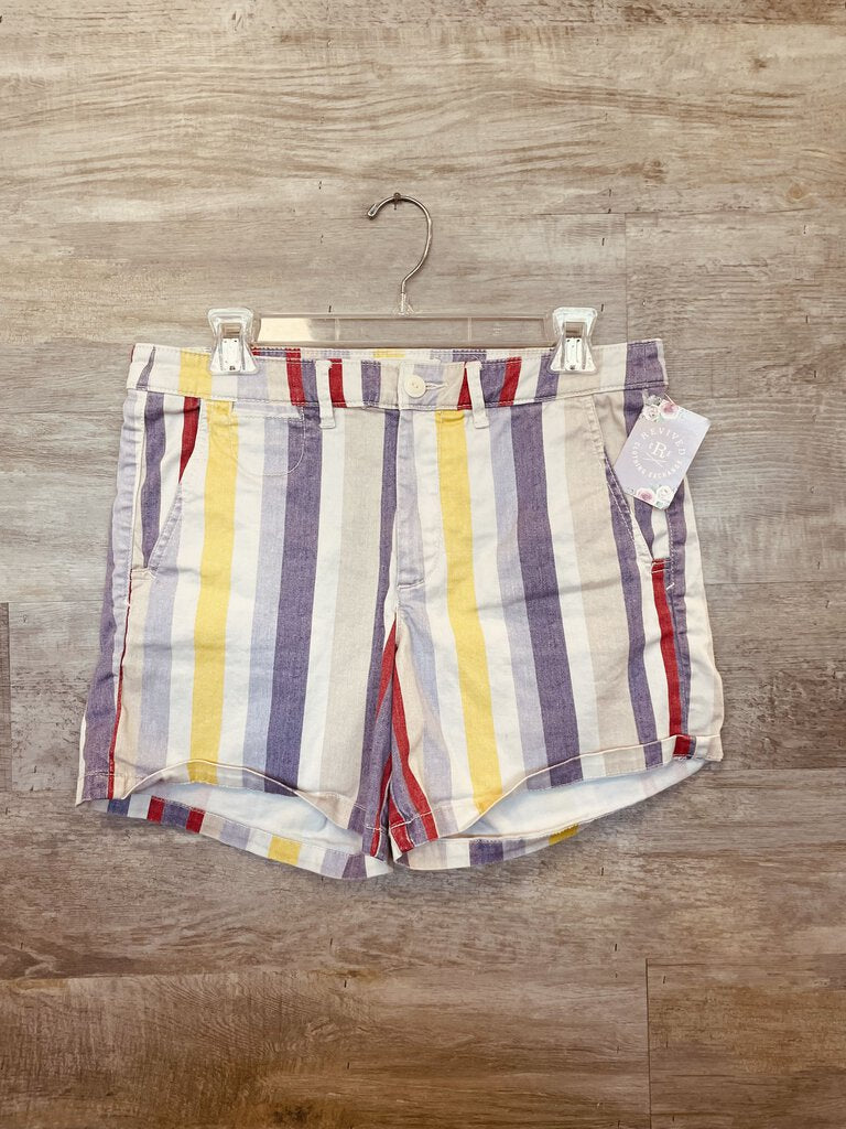 (30) Anthropologie Striped Chino Shorts Womens