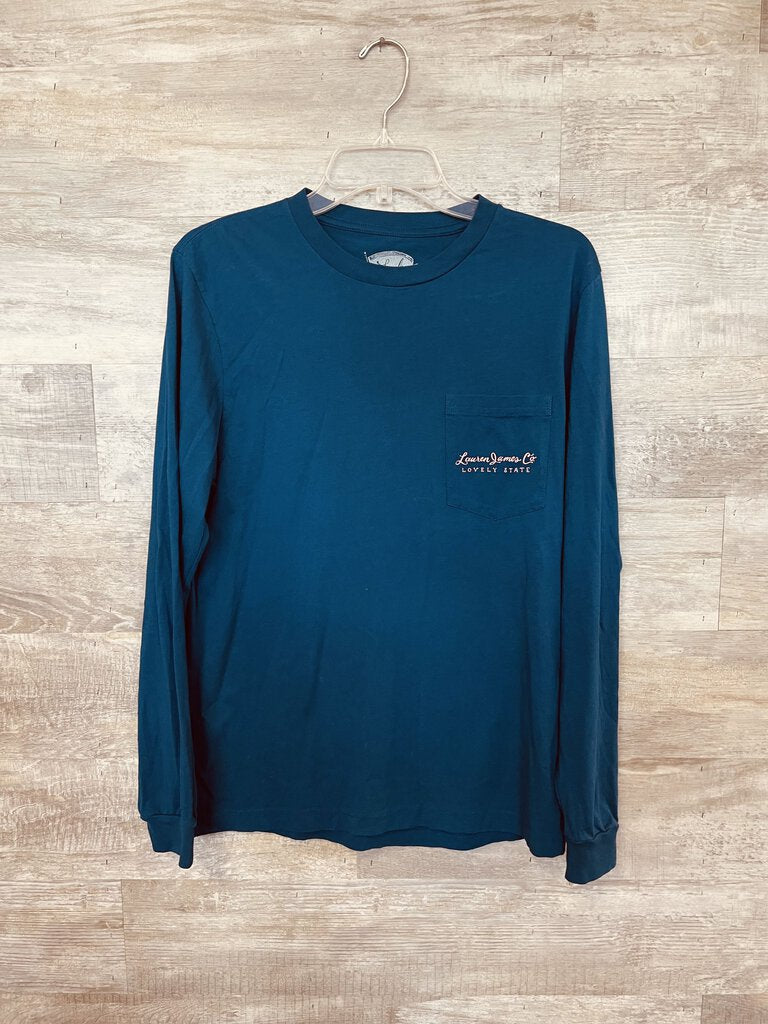 (S) Lauren James Blue LS Shirt Womens