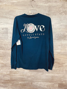 (S) Lauren James Blue LS Shirt Womens