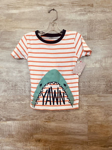 (6) Carter's Orange Striped Shark Pajamas Boys