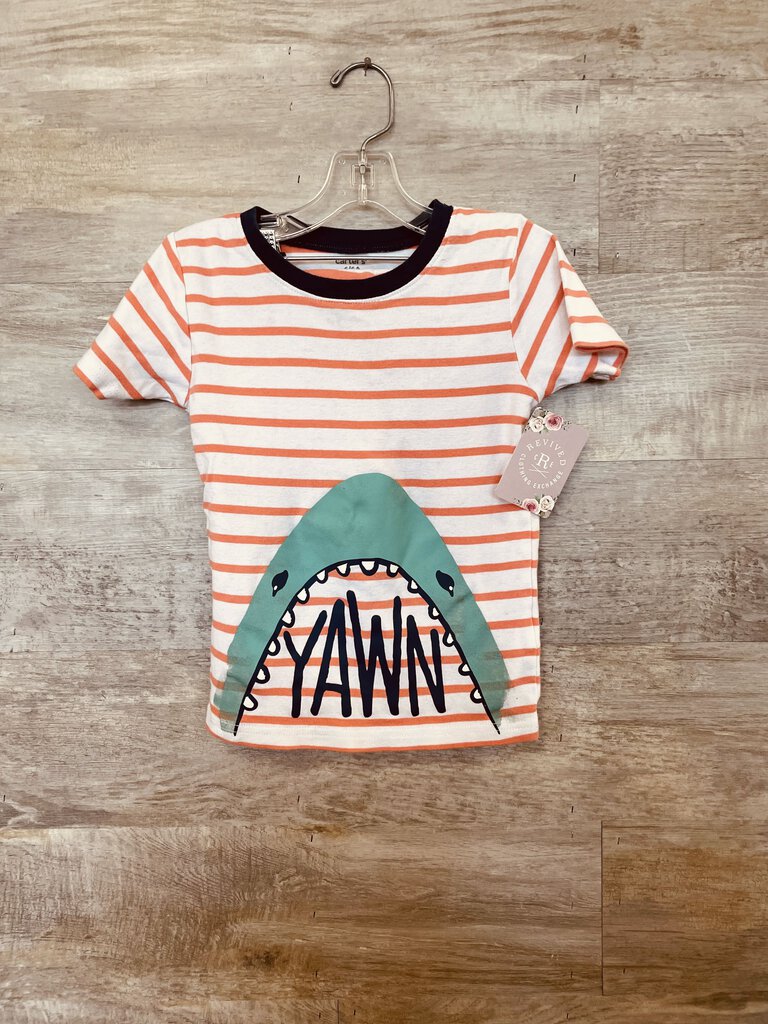 (6) Carter's Orange Striped Shark Pajamas Boys