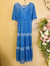 Load image into Gallery viewer, (S) Queen &amp; Pawn Blue Lace Maxi Dress Womens Small Anthropologie