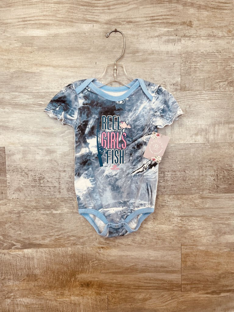 (24M) Mossy Oak Blue Fishing Onsie Infants