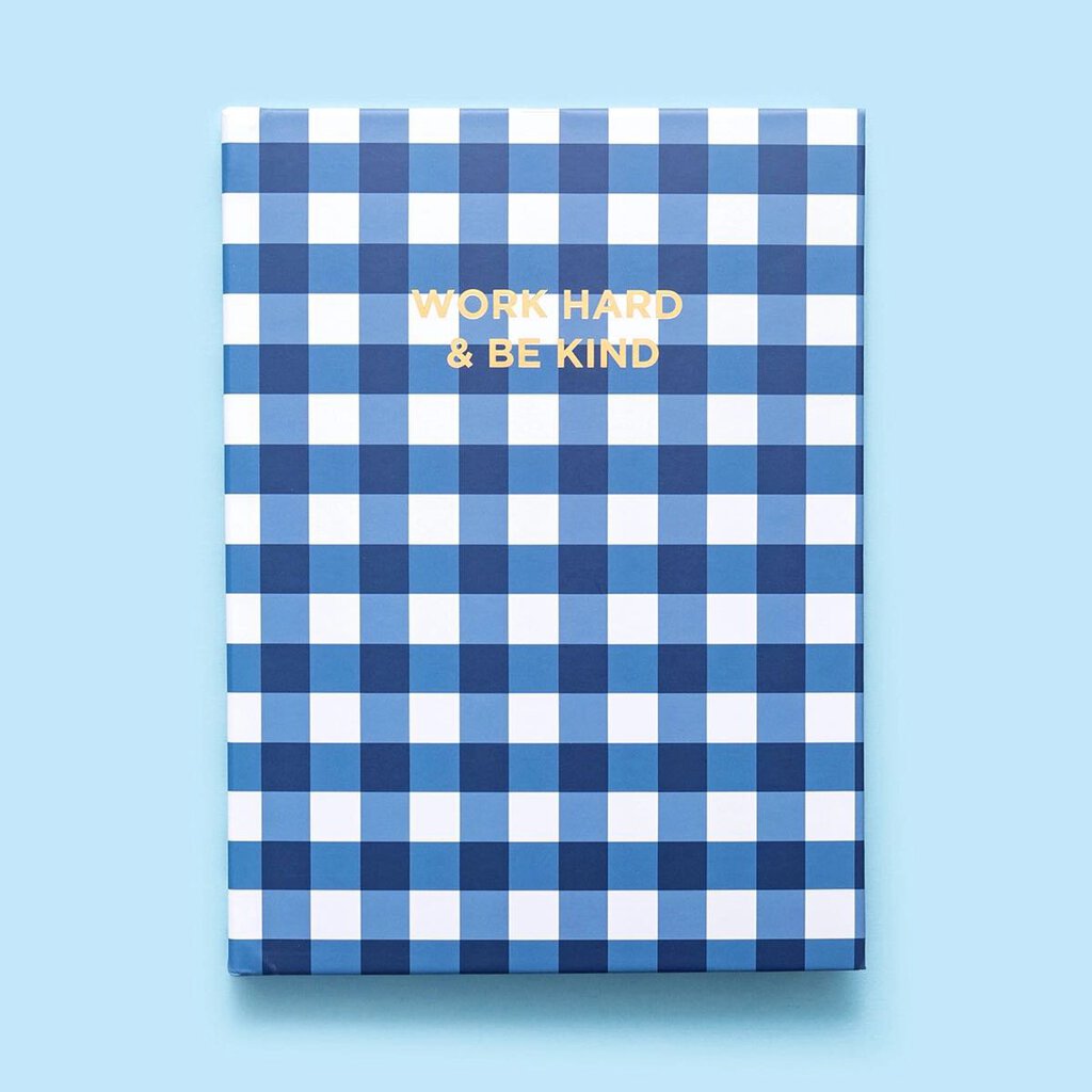 Work Hard & Be Kind Gingham Notebook