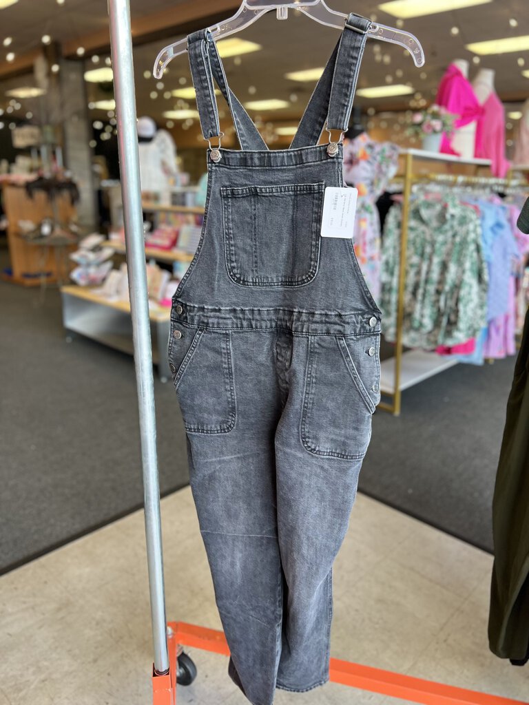 (12) Old Navy Black Denim Overalls