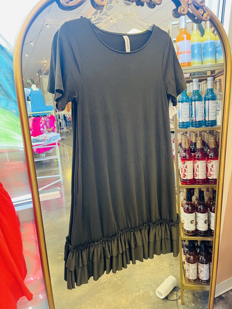 (M) Zenana Green Ruffle Dress Women's