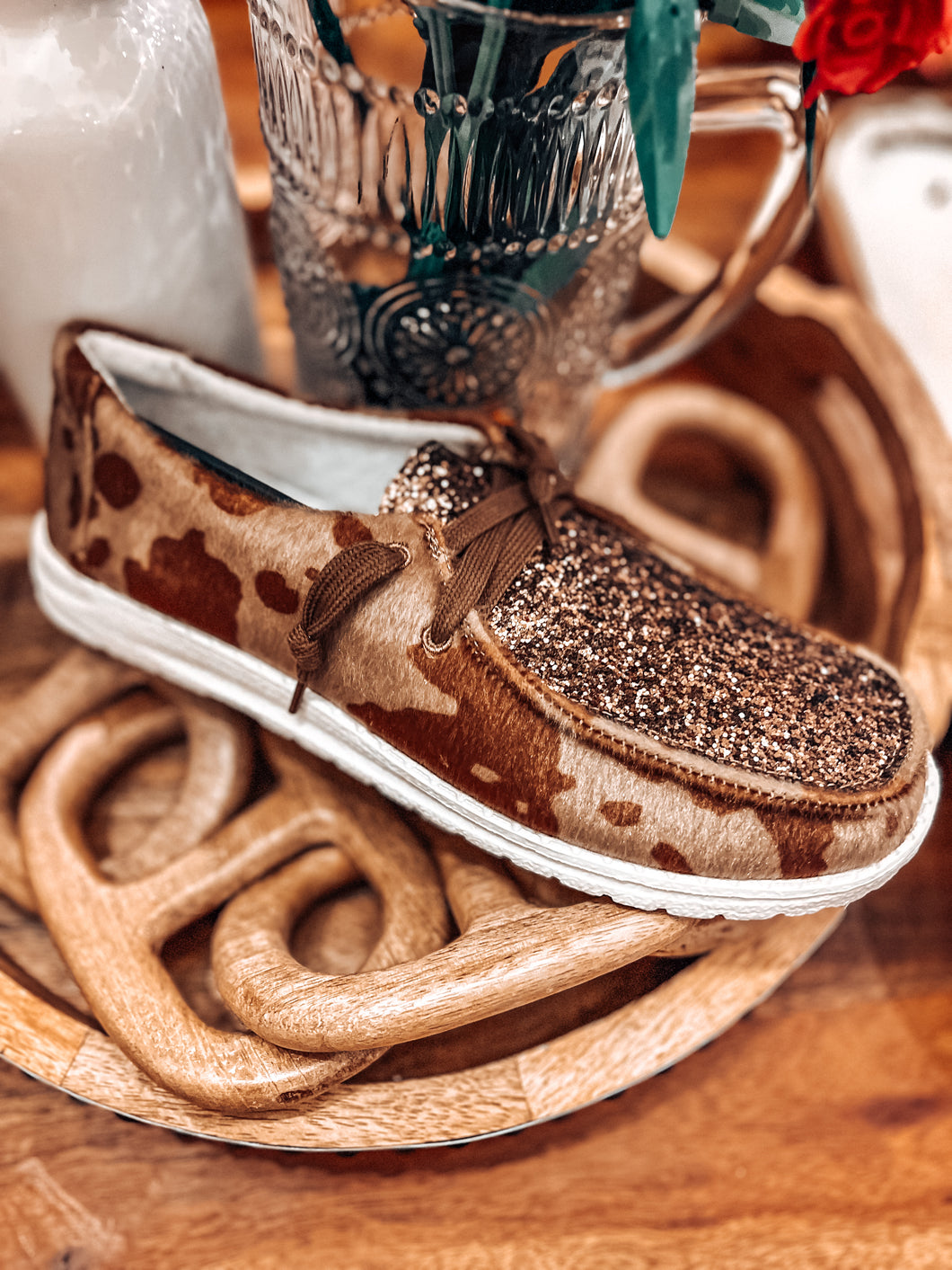 Gypsy Jazz Bronze Sparkle Cowprint Shoes