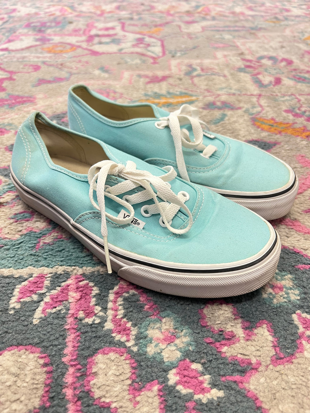 (7.5) VANS Tiffany Blue Canvas Sneaker Women's