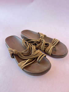 (9) Maurice's Brown Leather Sandals Women's
