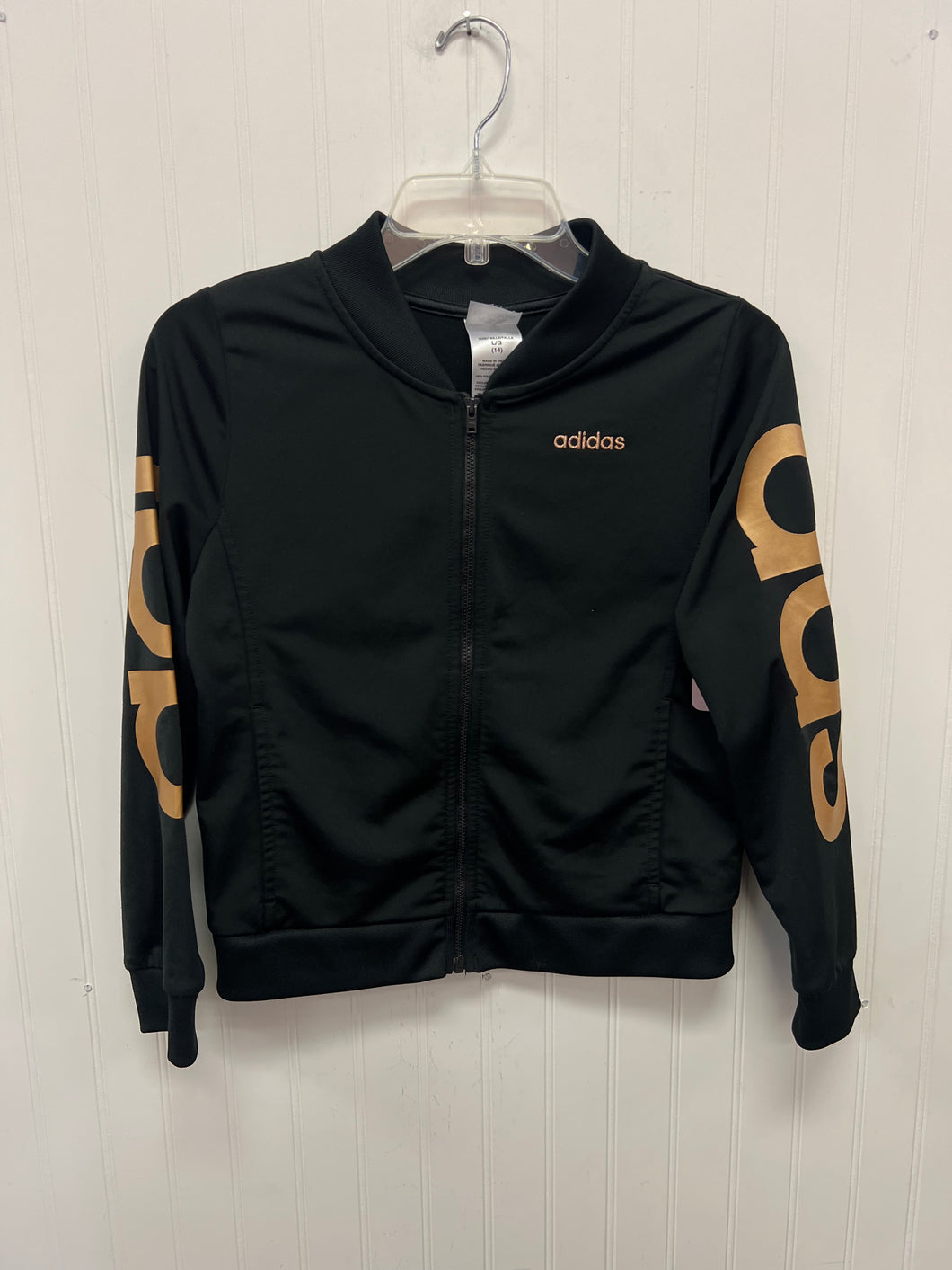 (14) Adidas Black Gold Jacket Girl's