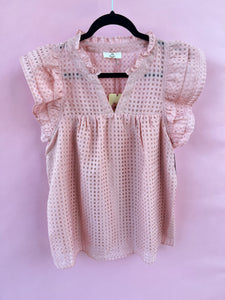 (L) Entro Pink Gingham Shirt Womens