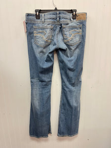 (32/33) Silver Twisted Distressed Jeans Womens