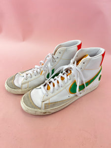 (12) Nike White Blazer Mid 77 Green Sneaker Men's