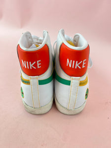 (12) Nike White Blazer Mid 77 Green Sneaker Men's