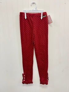 (6) Matilda Jane Maroon Polka Dot Legging Girl's