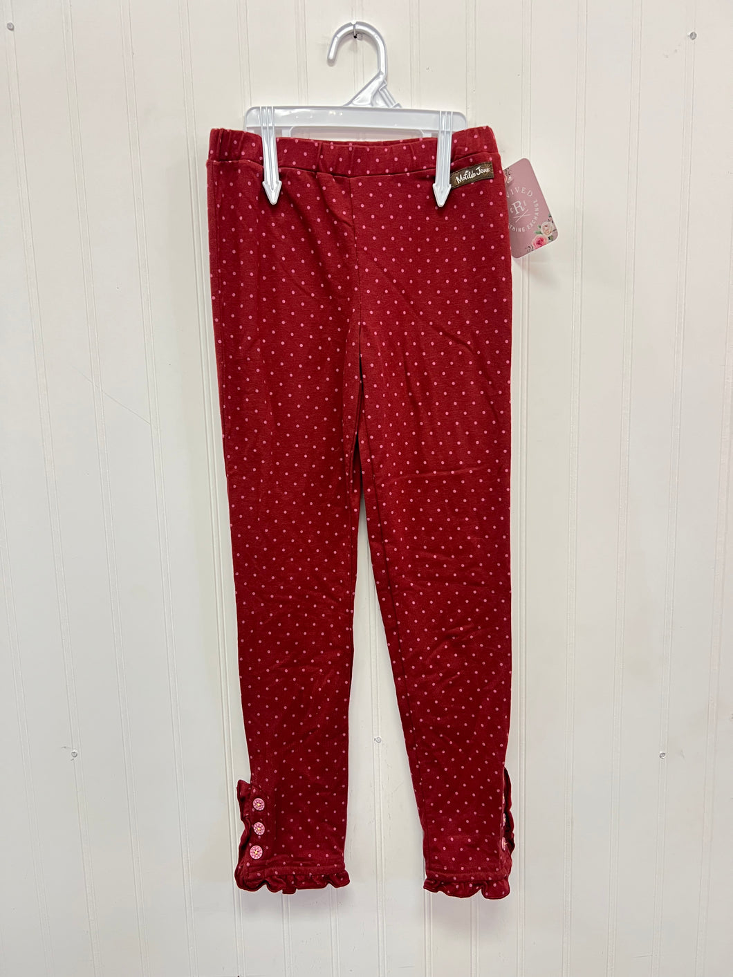 (6) Matilda Jane Maroon Polka Dot Legging Girl's
