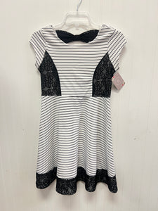 (16) Emily West Black White Striped Dress Girl's