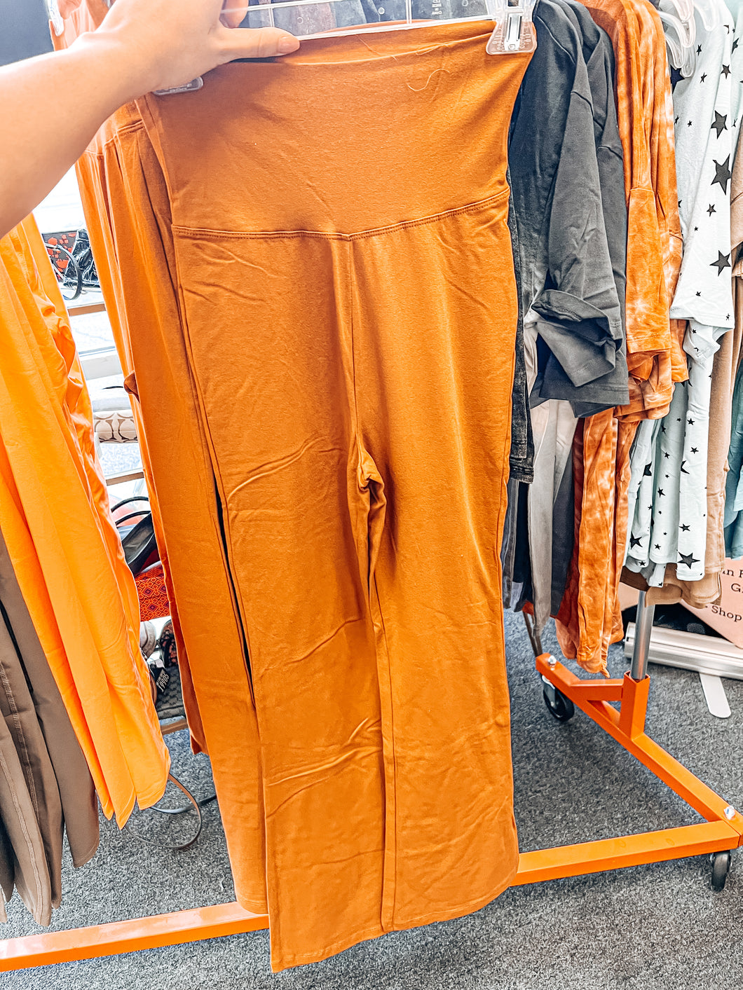 Burnt Orange Flare Leggings