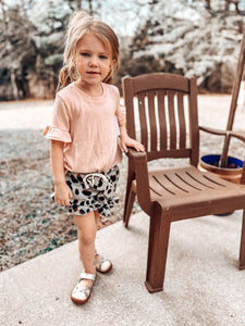 Blushing For You Girl's Leopard Pc Ruffled Set