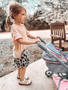 Blushing For You Girl's Leopard Pc Ruffled Set