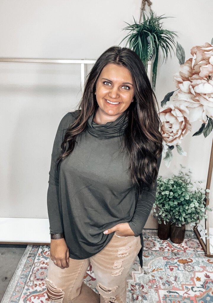 Olive Turtleneck Tunic