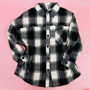 Black plaid shacket