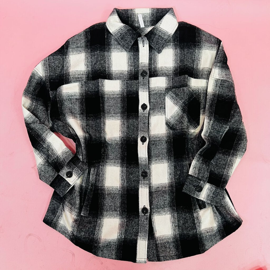 Black plaid shacket