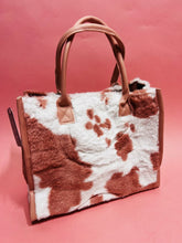 Load image into Gallery viewer, Cowhide Fuzzy Tote