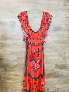 Flying Tomato Coral Floral Maxi Dress Womens