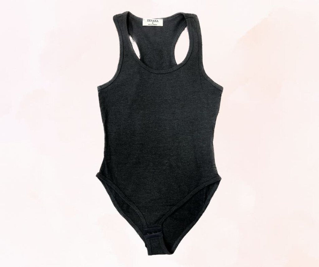 Charcoal Full Coverage Bodysuit Women's