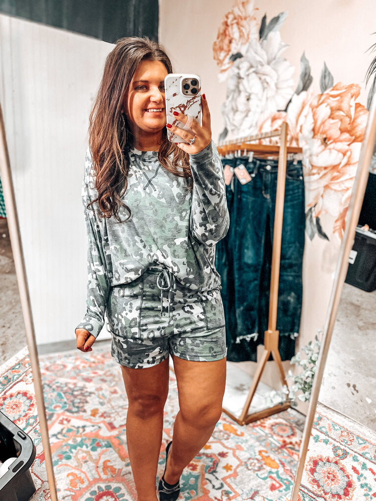 Green Leopard Lounge Set Women's