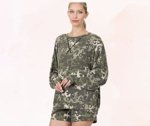 Green Leopard Lounge Set Women's