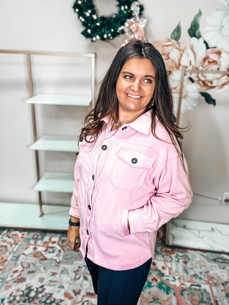 Lilac Fleece Shacket Women's