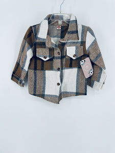 Woodland Tan Plaid Shacket Toddler