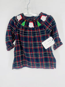 (9/12 mo) MudPie Plaid Santa Dress Girl's