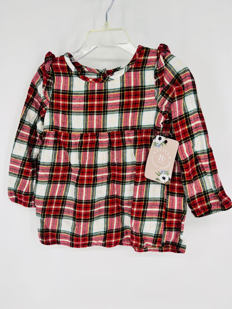 (24m) Jumping Beans Red Plaid LS Dress Infants