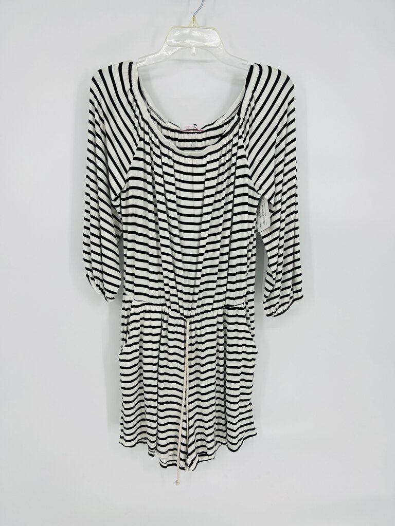Jess Lea Striped Black White Romper Women's